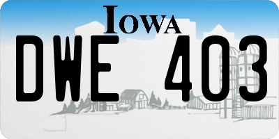 IA license plate DWE403