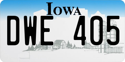 IA license plate DWE405