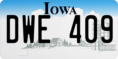 IA license plate DWE409