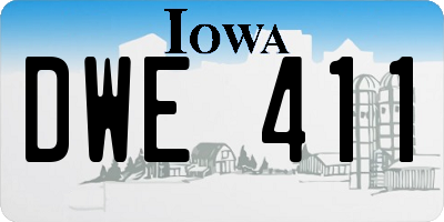 IA license plate DWE411