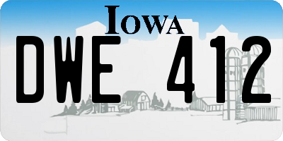 IA license plate DWE412
