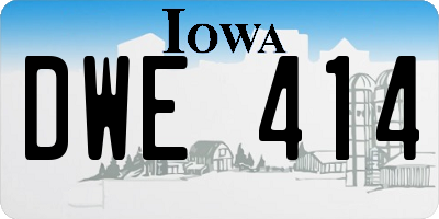 IA license plate DWE414