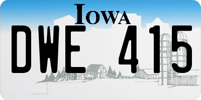 IA license plate DWE415