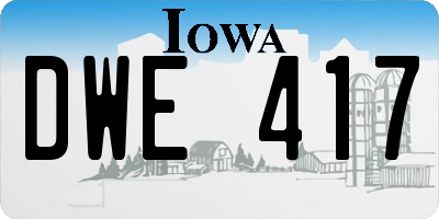 IA license plate DWE417