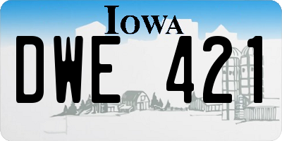 IA license plate DWE421