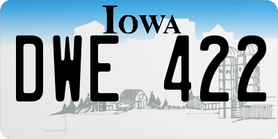 IA license plate DWE422