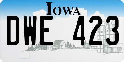 IA license plate DWE423