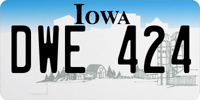 IA license plate DWE424