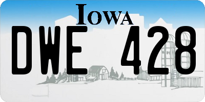 IA license plate DWE428