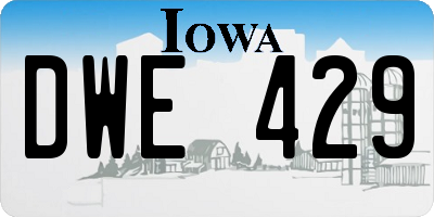 IA license plate DWE429