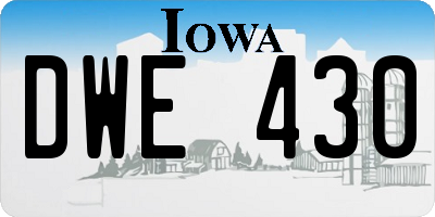IA license plate DWE430