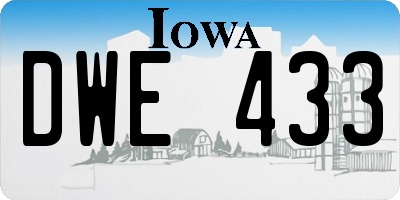 IA license plate DWE433