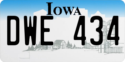 IA license plate DWE434