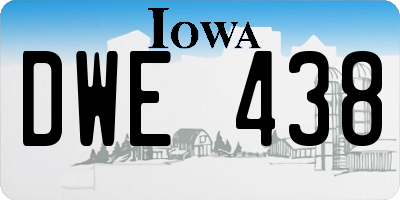 IA license plate DWE438