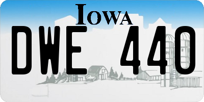 IA license plate DWE440