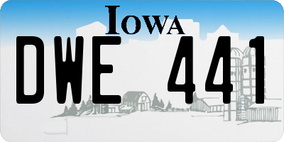 IA license plate DWE441