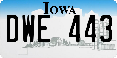 IA license plate DWE443