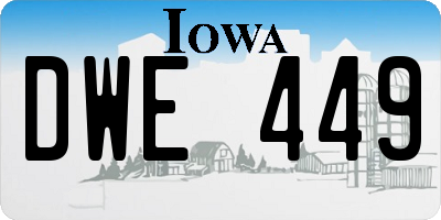 IA license plate DWE449
