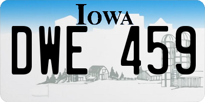 IA license plate DWE459