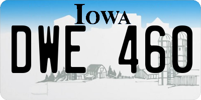 IA license plate DWE460
