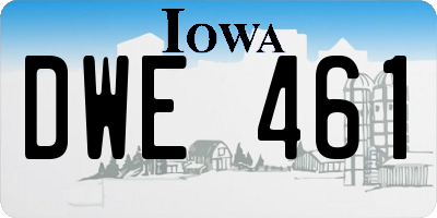 IA license plate DWE461