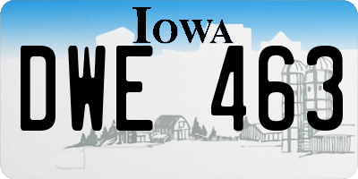 IA license plate DWE463