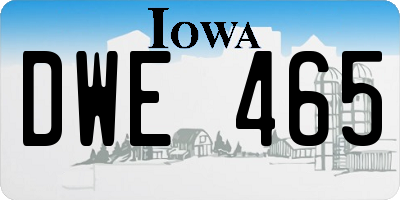 IA license plate DWE465