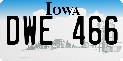 IA license plate DWE466