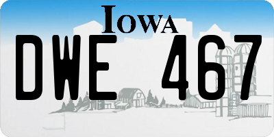 IA license plate DWE467