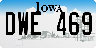 IA license plate DWE469