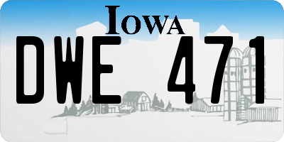 IA license plate DWE471