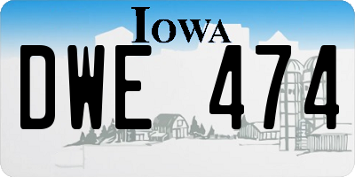 IA license plate DWE474