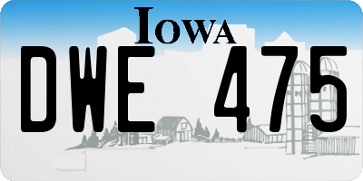 IA license plate DWE475