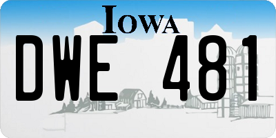 IA license plate DWE481