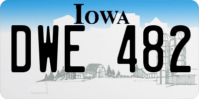 IA license plate DWE482