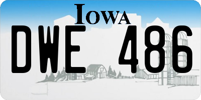 IA license plate DWE486