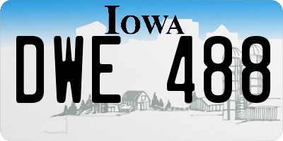 IA license plate DWE488