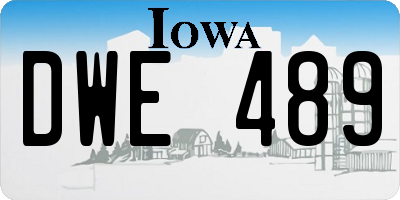 IA license plate DWE489