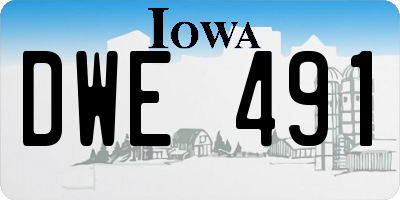 IA license plate DWE491