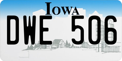 IA license plate DWE506