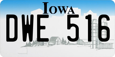 IA license plate DWE516