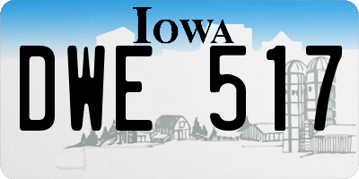 IA license plate DWE517