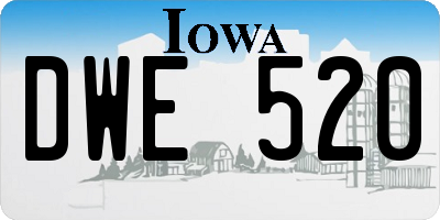 IA license plate DWE520