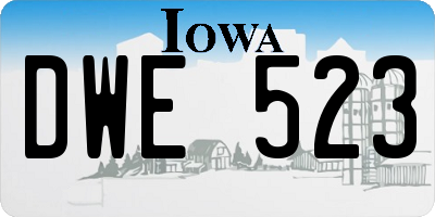 IA license plate DWE523