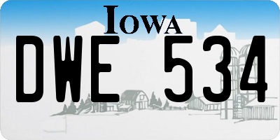 IA license plate DWE534