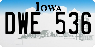 IA license plate DWE536