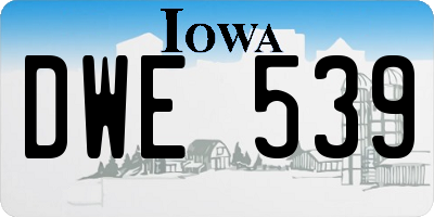 IA license plate DWE539