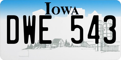IA license plate DWE543