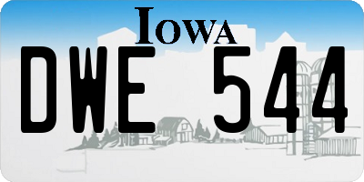 IA license plate DWE544