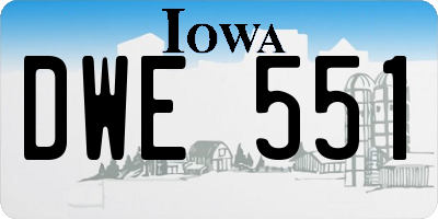 IA license plate DWE551